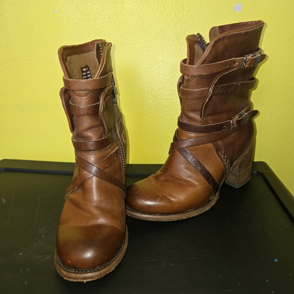 Freebird by Steven Brown Leather Heeled Boots